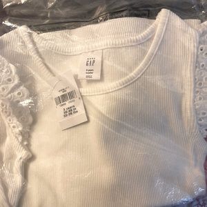 NWT Baby Gap white eyelet ribbed tank
